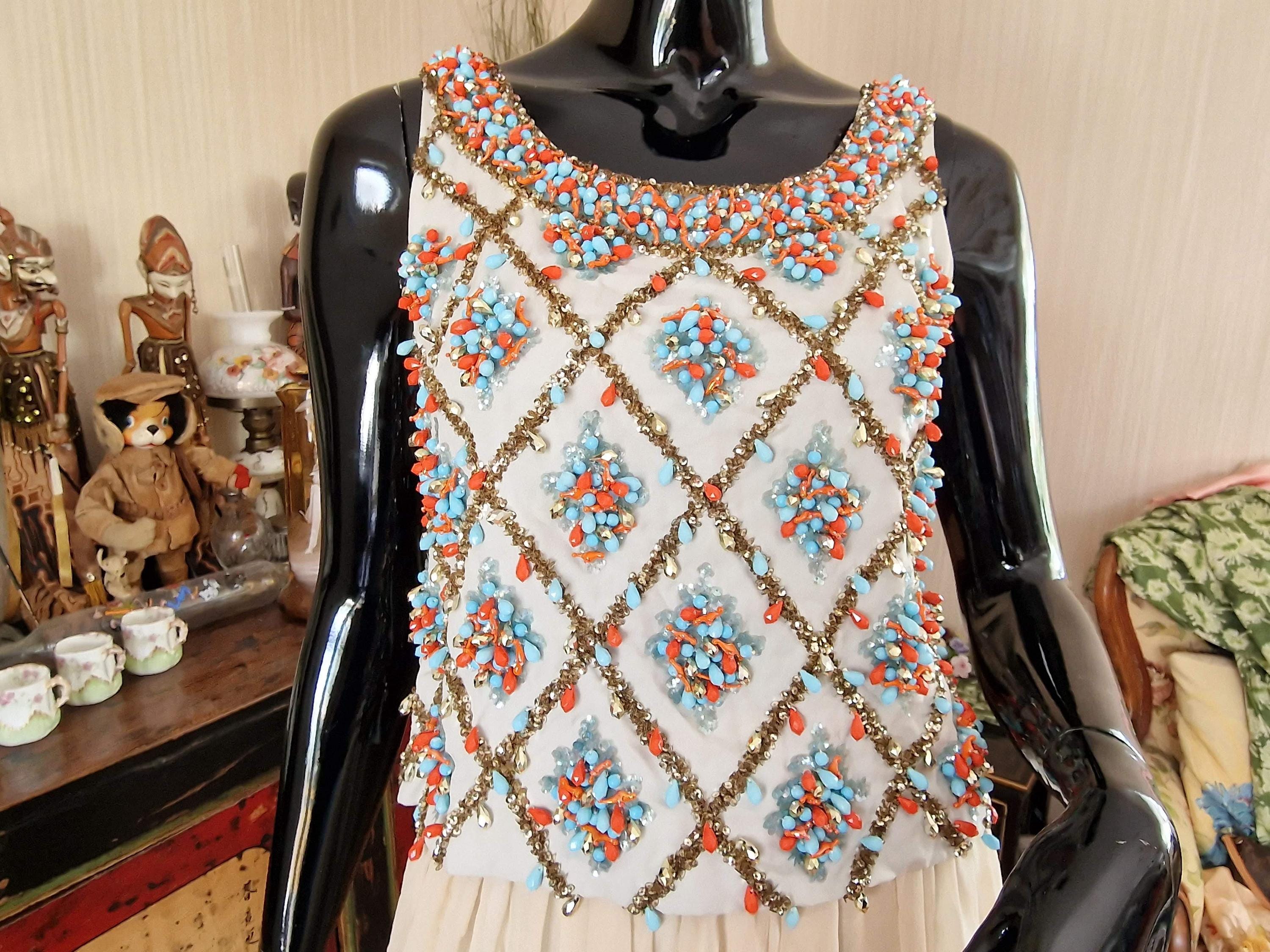 Piedras Bordados Con Perlas En Blusas Blusa Bordada Con Pedrería