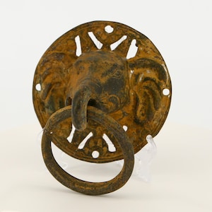 Door knocker in the shape of an elephant head, made in Indonesia