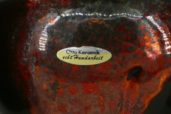 Set of 3 Vintage Otto Keramik Vases, Fat Lava Ceramic, West