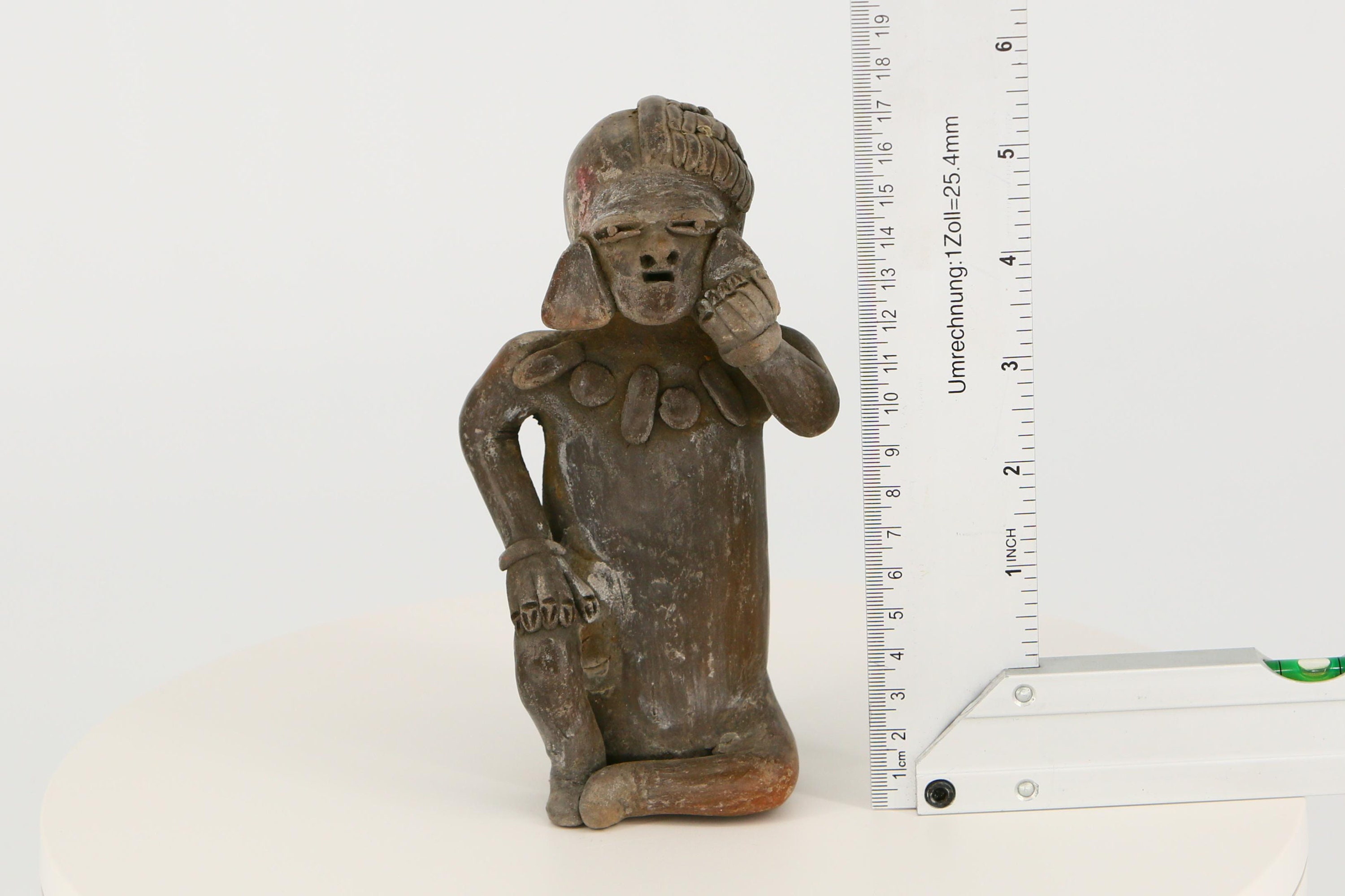 Pre-columbian Ceramic Figure, Jama Coaque Ecuador Replica, Clay
