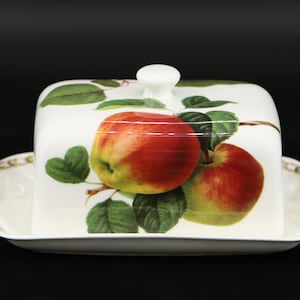 Ceramic butter dish, HOOKER'S FRUIT, fine cone china, made in England by Queen's