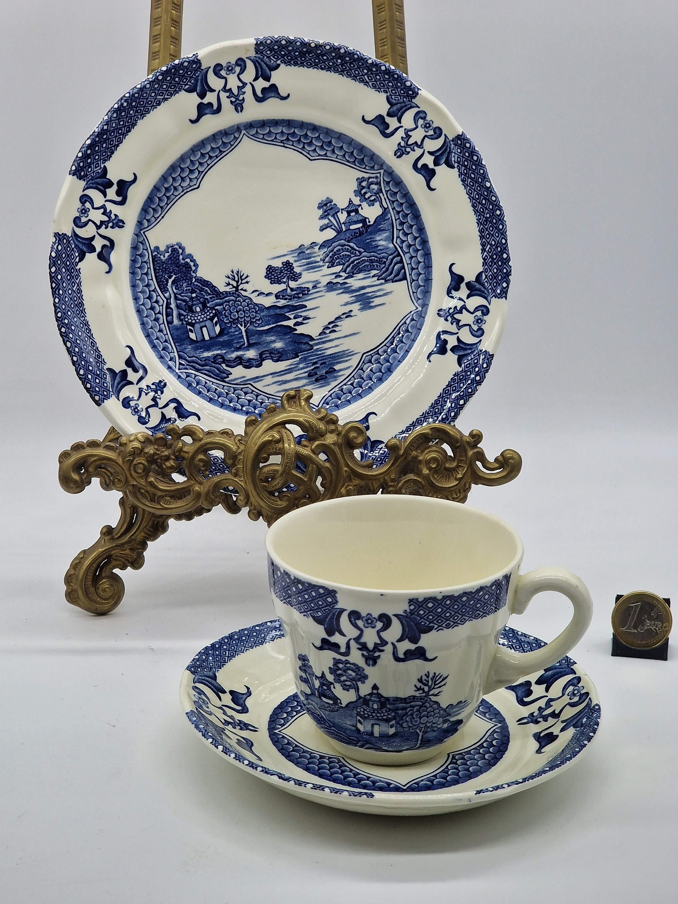 Blue and White Tea Trio - Royal Tudor Grindley of Stoke Mandarin
