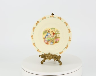 Royal Doulton Bunnykins Bord - Engels Porselein Jaren 70 - Keukenscène - Kinder Verzamelobject