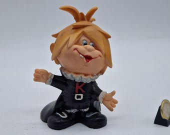 Vintage Kina San Clemente Rubber Figure, 1960s Advertising Mascot, Promotional Wine Toy from Málaga, Spain