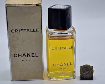 Vintage Chanel Cristalle Eau de Toilette Original 1970s Formula, Partial 118ml 4oz Bottle with Box, Collectible French Chypre Perfume