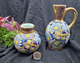 ボッホフレール ラルーヴィエール アールデコ 陶器 花瓶, 手描き