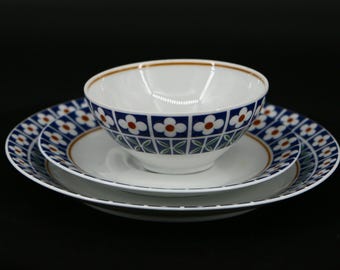 ドイツヴィンテージ schirnding bavaria トリオセット Vintage Schirnding Bavaria Tea Trio Set, German Porcelain Cup