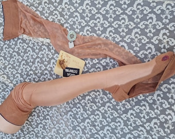Calze Vintage STUK 1940 in Rayon NOS - Gasa Extrafina - Completamente Sagomate con Cucitura - Prodotte in Spagna - Taglia 9