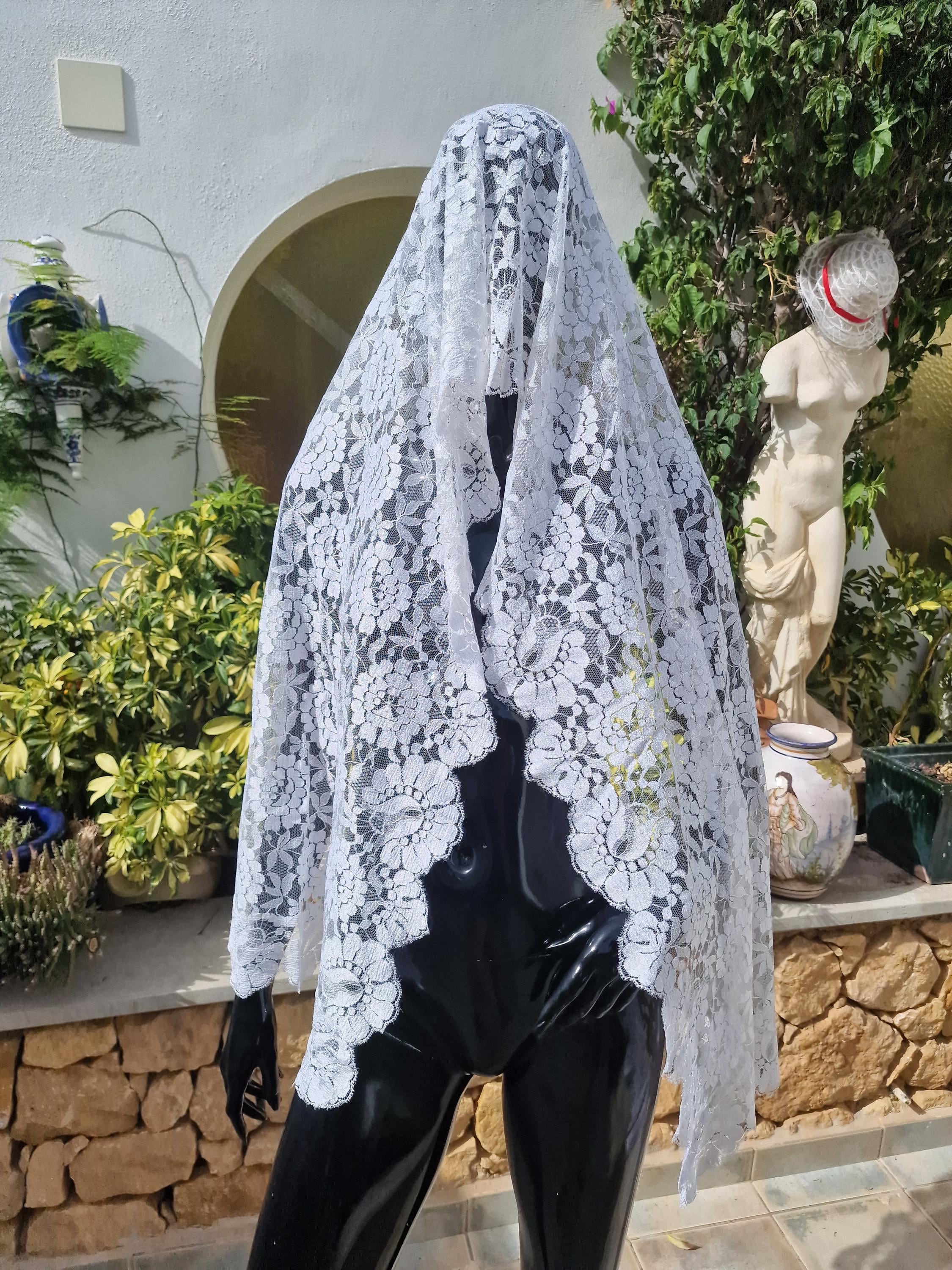 Mantilla Voile Catholique Église - Écharpe Broderie Dentelle Chapelle, Voile Messe Latin, Léger Et Élégant