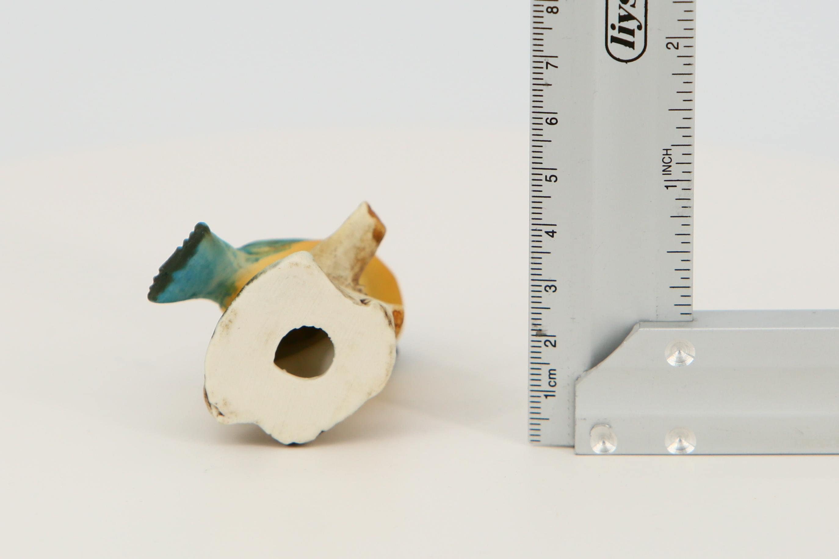 カポディモンテ 磁器製 鳥 置物, 手描き アオカケス ミニチュア 彫刻