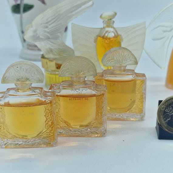 Vintage Lalique Miniature Perfume Bottles Set of 6, Collectible