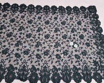 Mantille Espagnole Vintage en Soie, Long Voile Catholique 210cm, Dentelle Faite Main, Foulard d'Église pour Mariage et Cérémonie