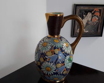 ボッホフレール ラルーヴィエール アールデコ 陶器 花瓶, 手描き