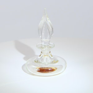Flacon de Parfum en Verre Vintage, Cristal Soufflé avec Inclusion Botanique, Flacon de Toilette Années 90, Verre de Collection 9cm image 5