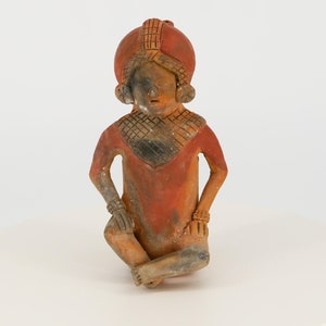 Vintage pre-Columbian figurine from Ecuador. Replica of an ancient Mayan statuette.