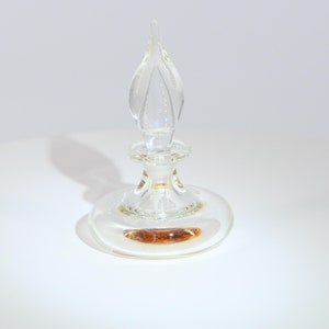 Flacon de Parfum en Verre Vintage, Cristal Soufflé avec Inclusion Botanique, Flacon de Toilette Années 90, Verre de Collection 9cm image 2