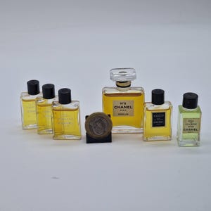 Lote de miniaturas vintage Chanel: Nº5, Cristalle, Coco, Nº19 (6 piezas)