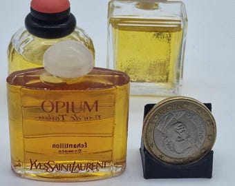 Set of 3 Vintage Miniature Perfumes Yves Saint Laurent - Opium