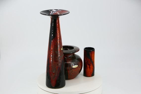 otto keramiek 1970年代 フラワーベース Set of 3 Vintage Otto Keramik Vases, Fat Lava Ceramic, West