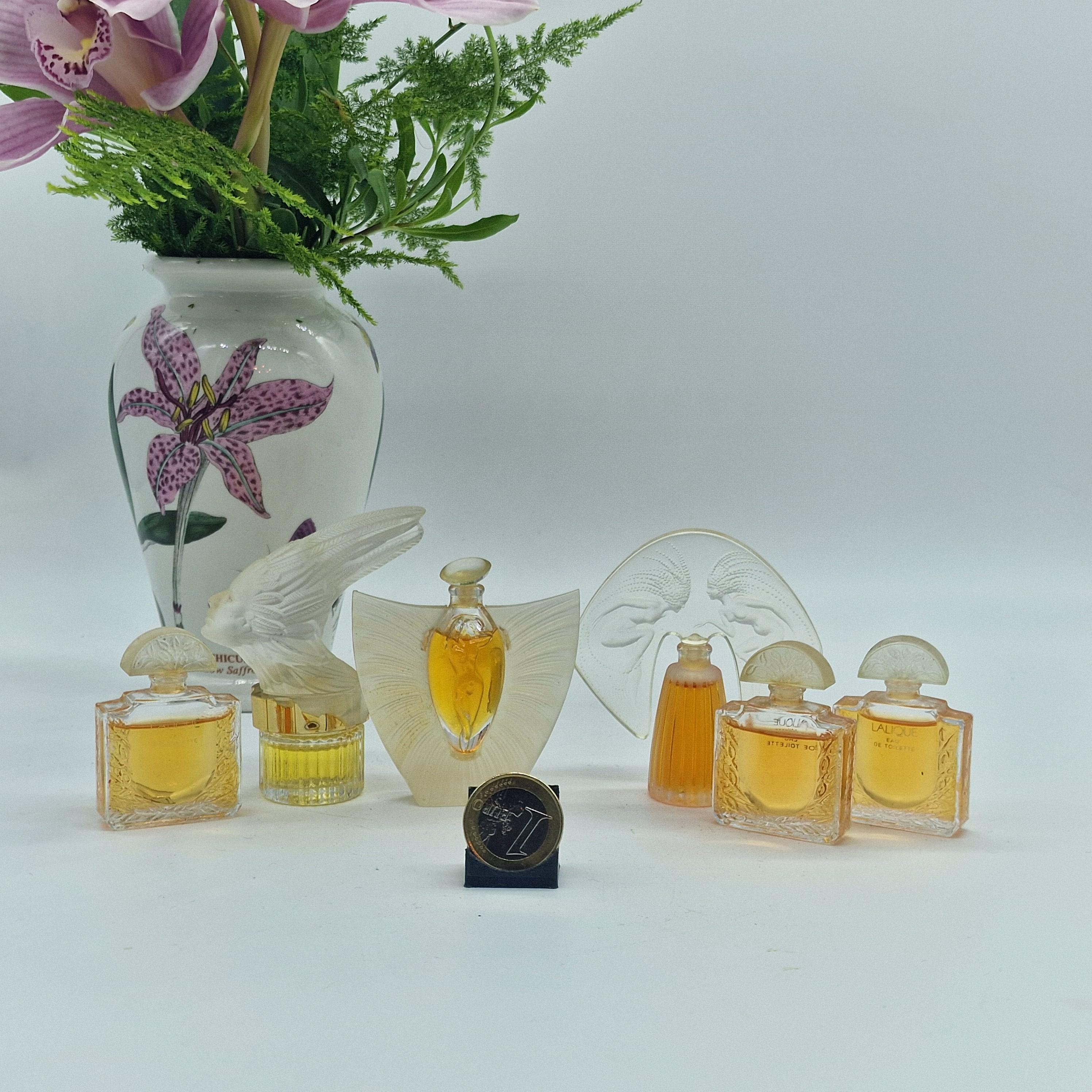 Vintage Lalique Miniature Perfume Bottles Set of 6, Collectible