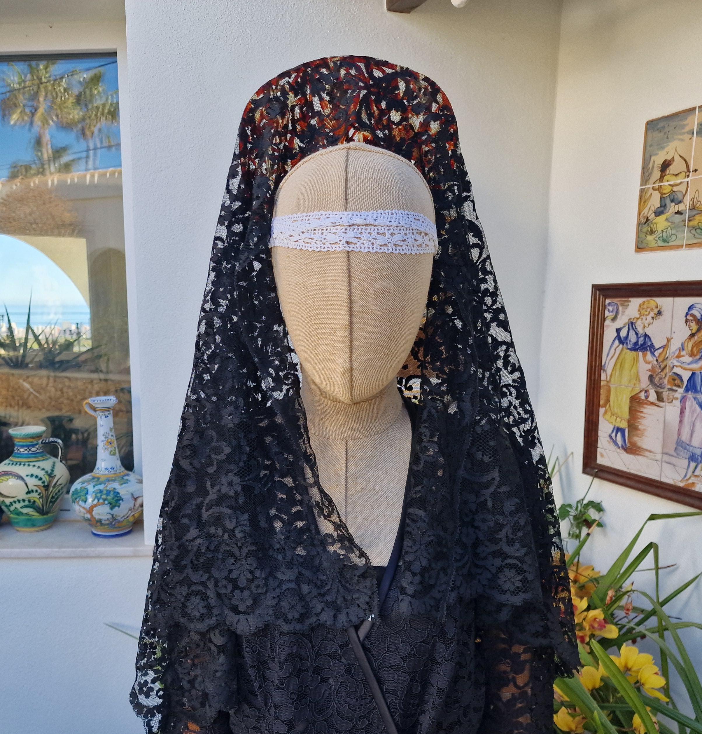 Ivory Lace Women Catholic Mantilla Veil for Church Head Cover Latin Mass Velo Mantilla de Novia Negra Chapel infinity veil - 200000297 Ivory Lace Women Catholic Mantilla Veil for Church Head Cover Latin Mass Velo Mantilla de Novia Negra Chapel infinity veil - 200000297