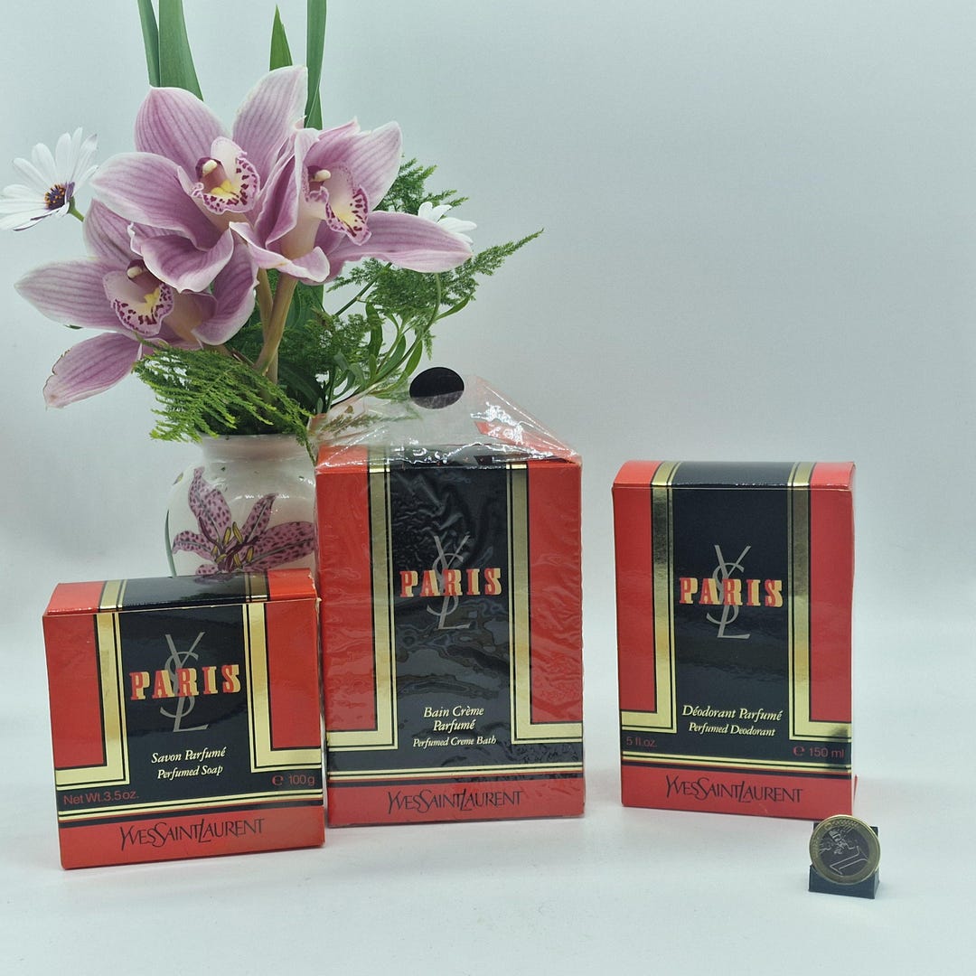 Vintage Yves Saint Laurent Paris Toiletries Set, Perfumed Soap