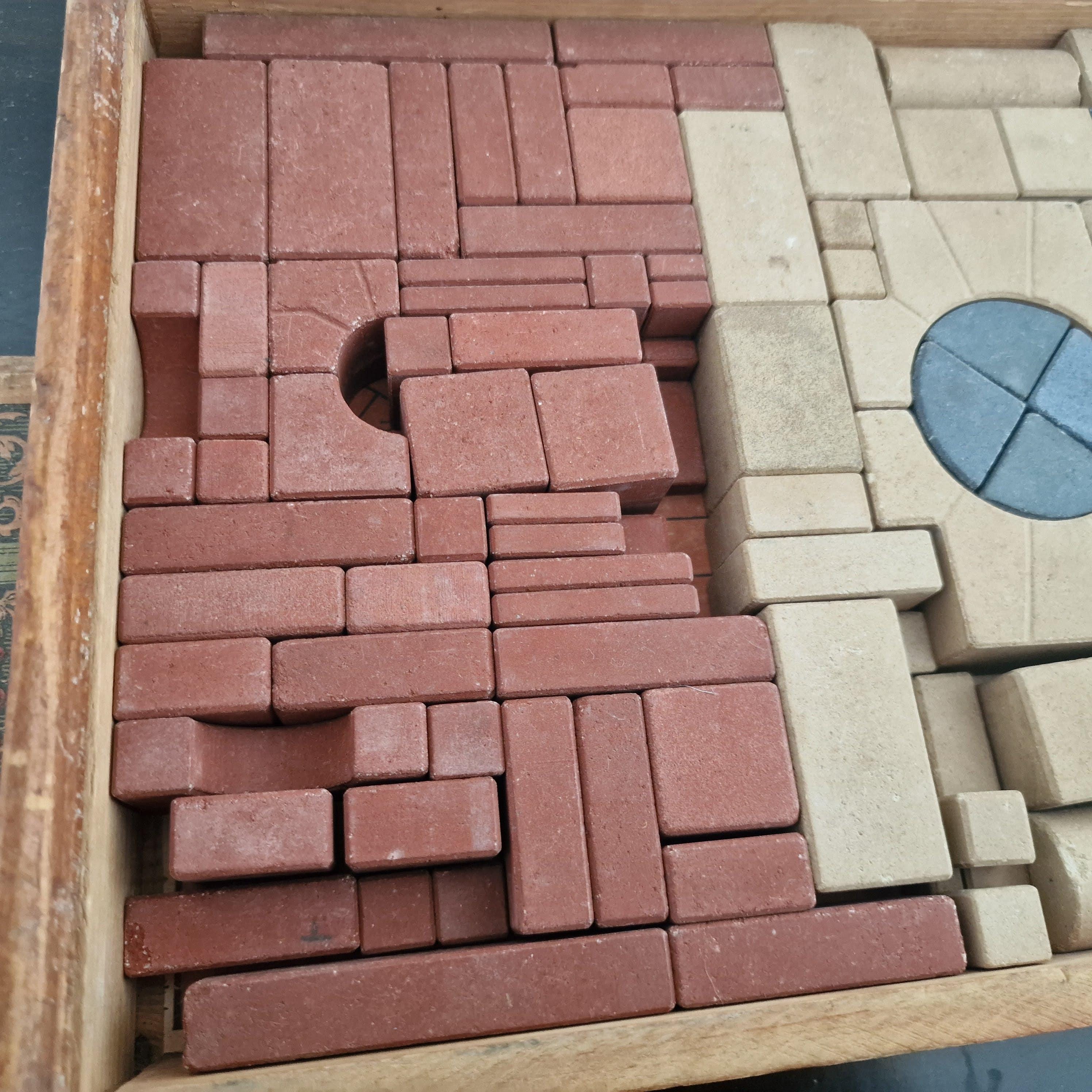 Vintage Anchor Stone Blocks Toy, Richter Anker Steinbaukasten No