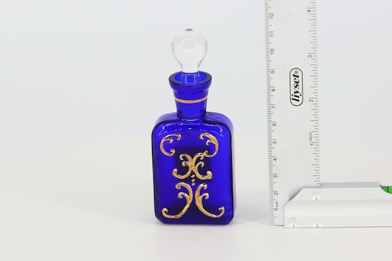 Handblown Glass Perfume Bottle, Vintage Crystal Flask, B. Fucik