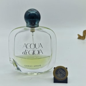 Acqua di Gioia Giorgio Armani 2010 EDP vintageparfym, 12,5 ml 25 % rest, skadad flaska, originalformel, samlardoft