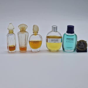 Perfumes en miniatura - Ysatis, Fleur d’Interdit, Amarige, Gentleman, Insensé Ultramarine de Givenchy (aprox. 1980s–1990s)