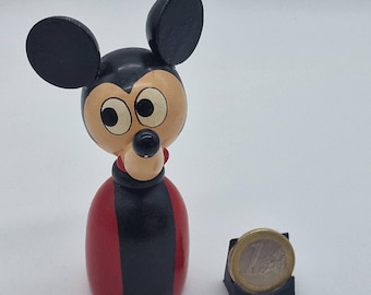 Vintage Puntax 500 Pencil Sharpener - Mickey Mouse Style - Wood - Spain - 1970s