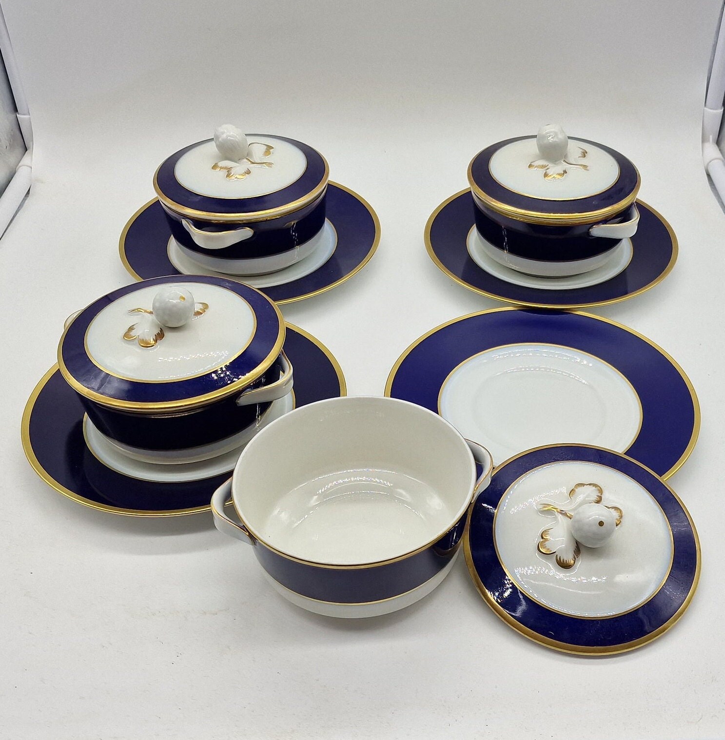 ランゲンタール スイス 1978年 磁器 食器セット コバルトブルー