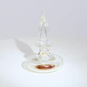 Flacon de Parfum en Verre Vintage, Cristal Soufflé avec Inclusion Botanique, Flacon de Toilette Années 90, Verre de Collection 9cm image 7