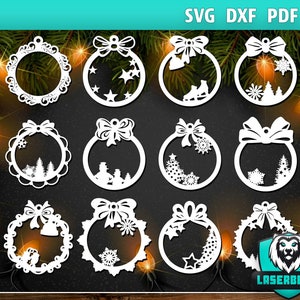 Lasercut Christmas Decoration Christmas Tree Decorations Laser File SVG DFX Laser File Christmas Tree Decorations Christmas Tree Baubles Christmas Decoration