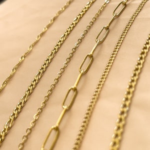 14K Gold filled Chain Necklace, Twisted Chain, Waterproof Necklace, Figaro Chain, Cable Chain, Vine Chain, Non Tarnish Chain, Dainty Chain