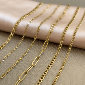 14K Gold filled Chain Necklace, Link Chain, Cable Chain, Waterproof Chain, Dainty Chain, Vine Chain, Non tarnish Necklace, Gifts