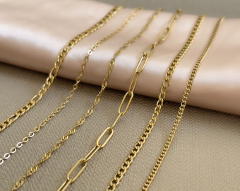 14K Gold filled Chain Necklace, Link Chain, Cable Chain, Waterproof Chain, Dainty Chain, Vine Chain, Non tarnish Necklace, Gifts