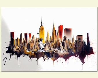 New York City Print, Instant Download, Colorful Wall Art, Modern Artwork