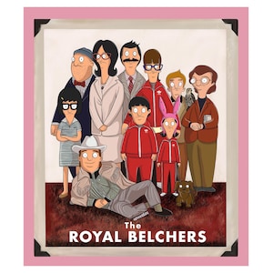 The Royal Belchers Bob&#39;s Burgers Wall Art Print |Wes Anderson Inspired Movie Art Poster| Funny Pop Culture Movie Art