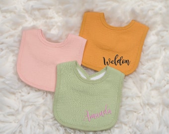 Personalized baby bib embroidery Customized baby bibs | Baby gift gifts soft