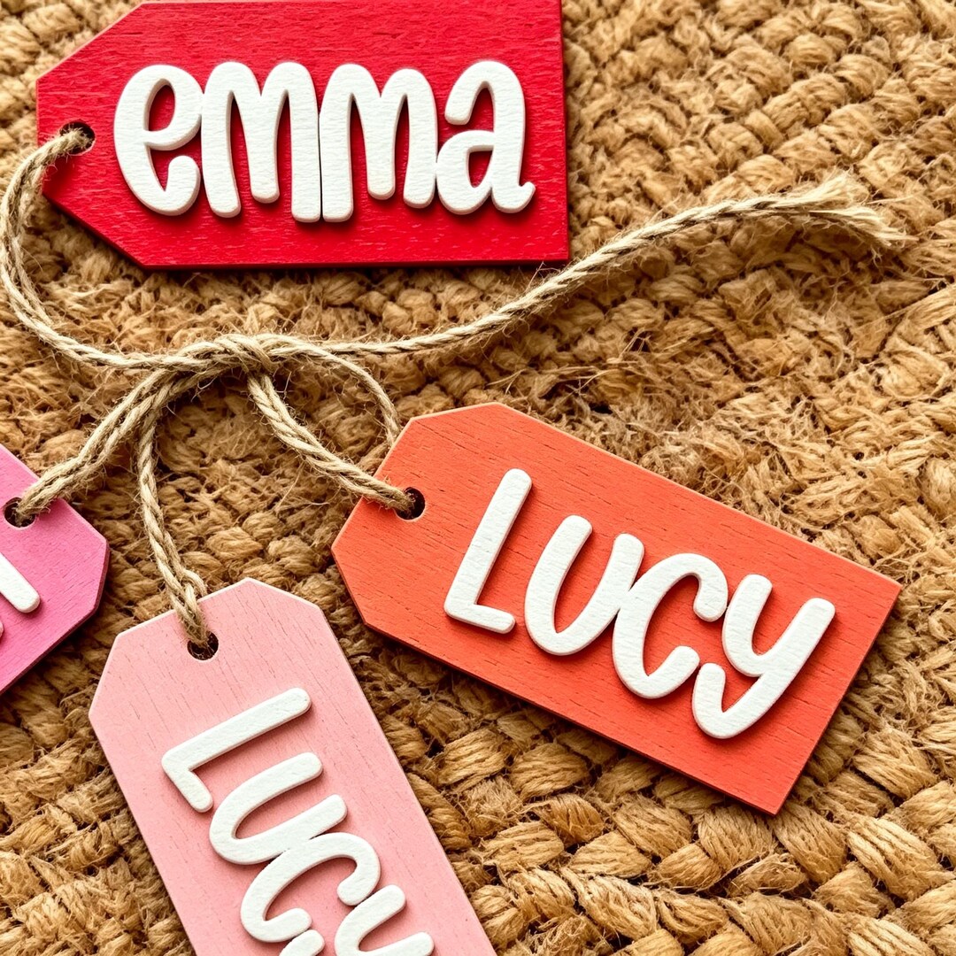 Personalized Wooden Name Tags, Custom Gift Basket & Party Favor Labels ...