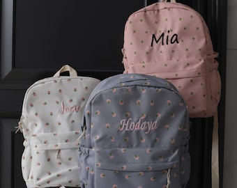 Embroidery Personalized Kids Backpack,Custom Kindergarten Toddler gifts, Kids School Bag, Monogram Backpacks for Girls Boys, Birthday Gifts