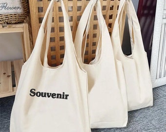 Custom embroidered tote bag/reusable eco-friendly bag 100% cotton/personalized canvas tote bag/Promotion handbag