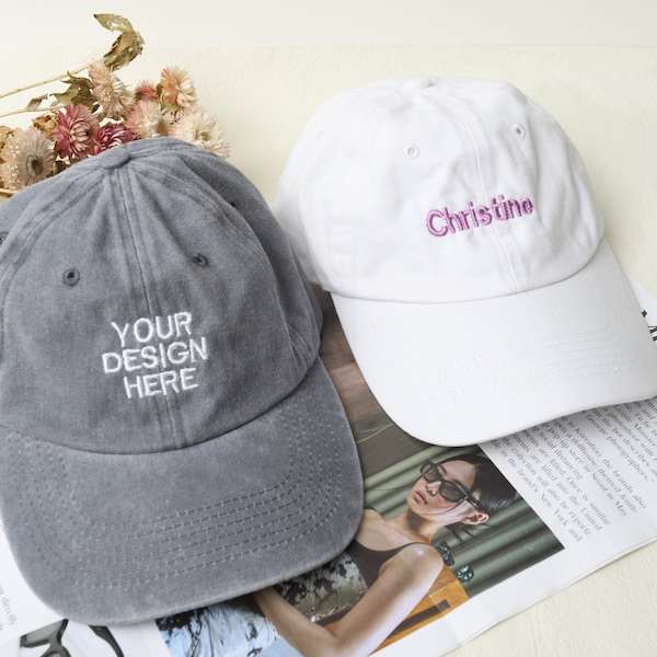 Benutzerdefinierter Text gestickter Hut, personalisierte Dad Kappe, Vintage Baseballmütze, Geschenk für neuen Vater Mutter, Geschenk für Braut, Bachelorette, Weihnachtsgeschenk