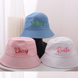 Personalized Embroidered Bucket Hat,Customized Summer Hat,Maid of Honor Favor,Party Favors,Custom Bucket Hat,Bridesmaid Gift for Wedding