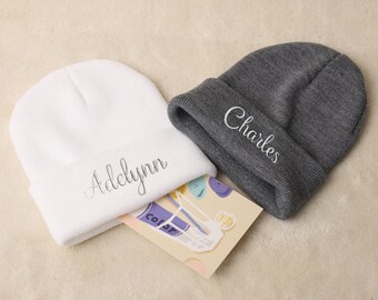 Personalized Embroidered Beanie, Custom Beanie with Name, Customized Cap, Gift for Her, Gift for Him, Present for Friend, Birthday Beanie