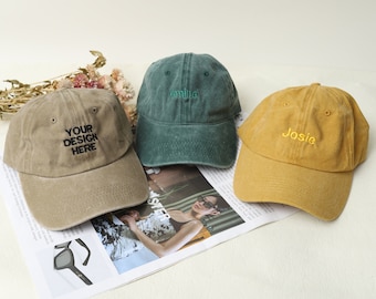 Cadeau de mariage, casquette de baseball pour demoiselle d'honneur, broderie à l'arrière du chapeau, broderie sur le côté du chapeau, personnalisation de l'arrière du chapeau, chapeaux de baseball