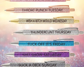 Swear Like a Fatherfucking Lady Pen Set, 5 Sweary Gel Pens