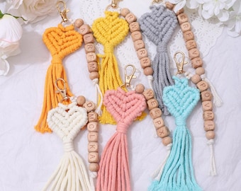 Custom Colors Macrame Keychain | Bridesmaid Gifts | Boho Wedding Favors | Macrame Accessories | Bag Charm | Color Combination