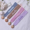 Pacifier Clips // Paci Clip, Monogram Pacifier Clip, Pacifier Holder, Embroidered Custom Name, Personalized Baby Gift, Baby Girl, Baby Boy product logo
